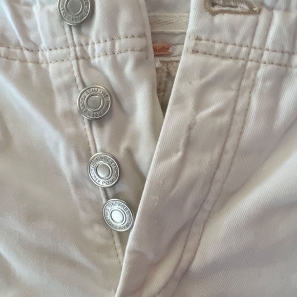 Free People Wide Leg Chino Pants 100% Cotton  SZ 4 Waist 28 Button Fly Relaxed - Picture 16 of 16